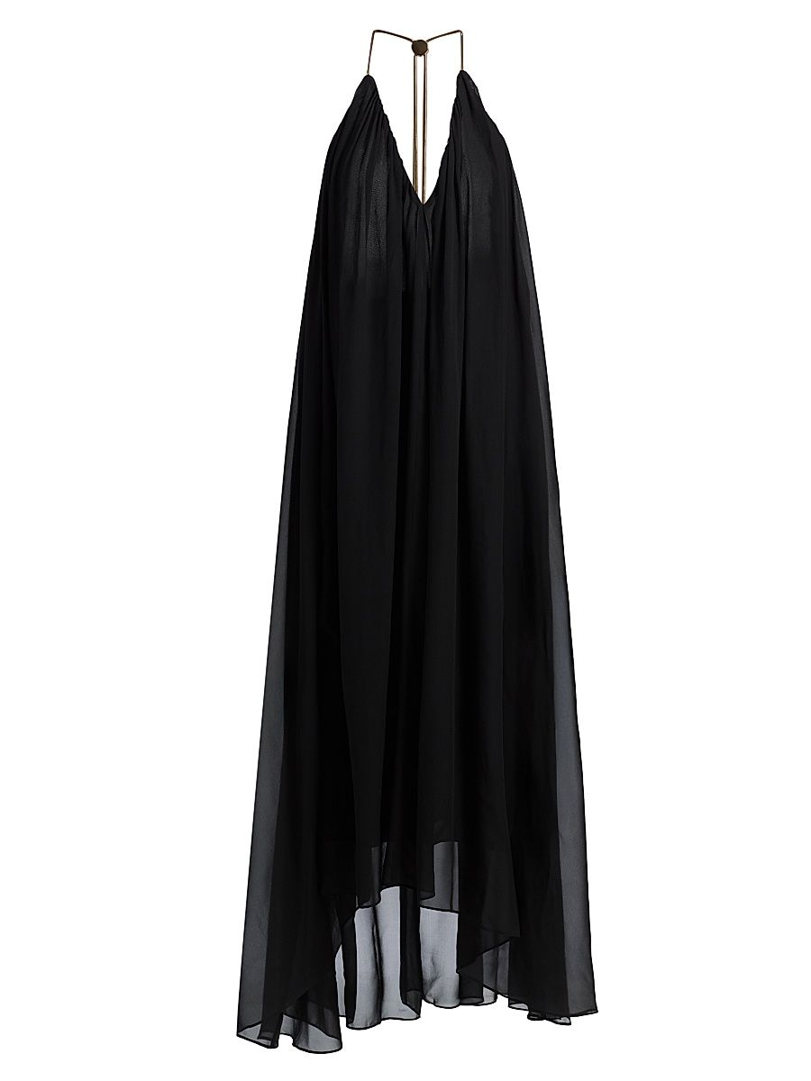 Women's Rainn Silk High-Low Gown - Black - Size 16