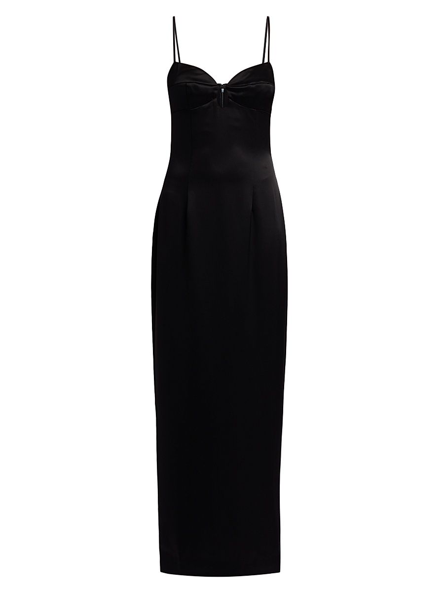 Women's Sathia Satin Maxi Dress - Black - Size 10