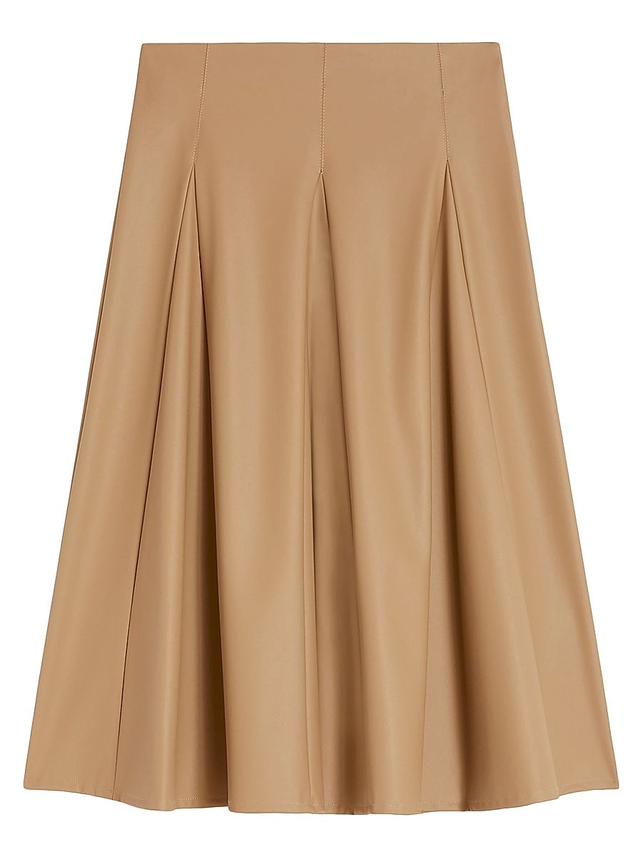 Women's Coated Jersey Skirt - Camel - Size Large