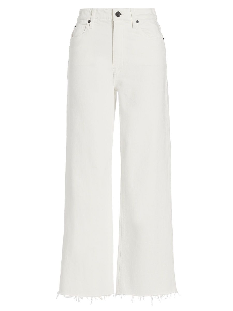 Women's Grace High-Rise Stretch Wide-Leg Crop Jeans - White - Size 28