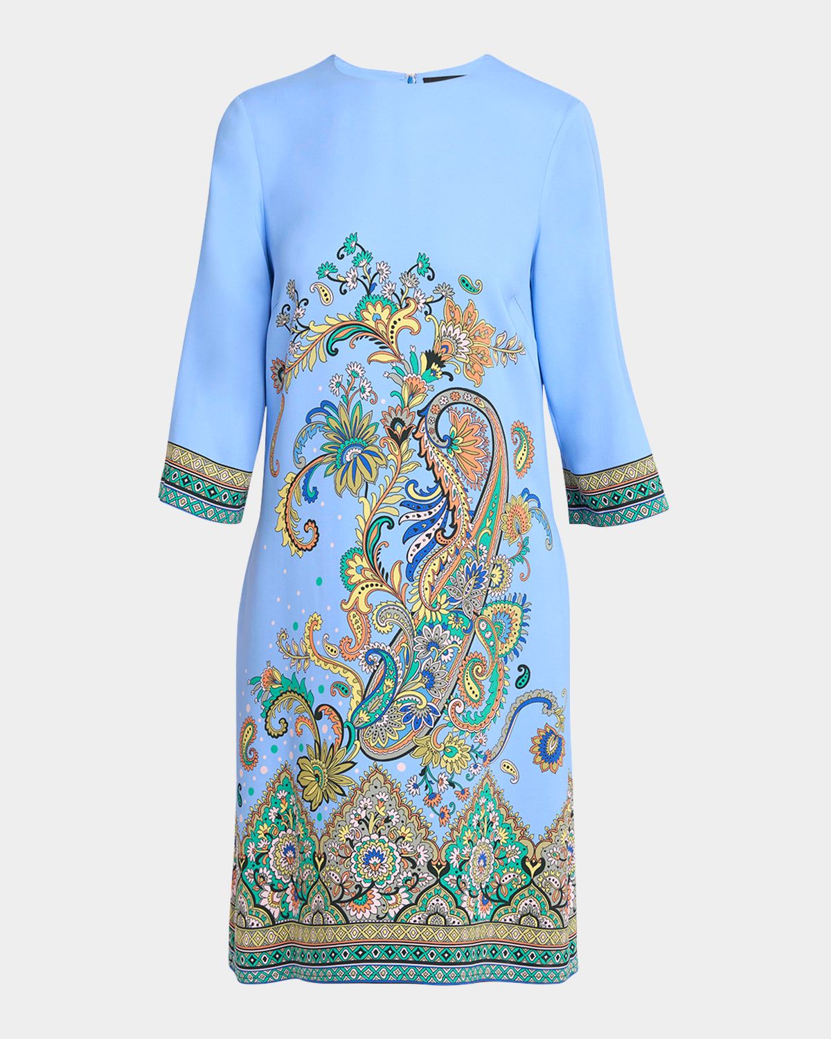 Blue Lucky Charm Jersey 3/4-Sleeve Dress