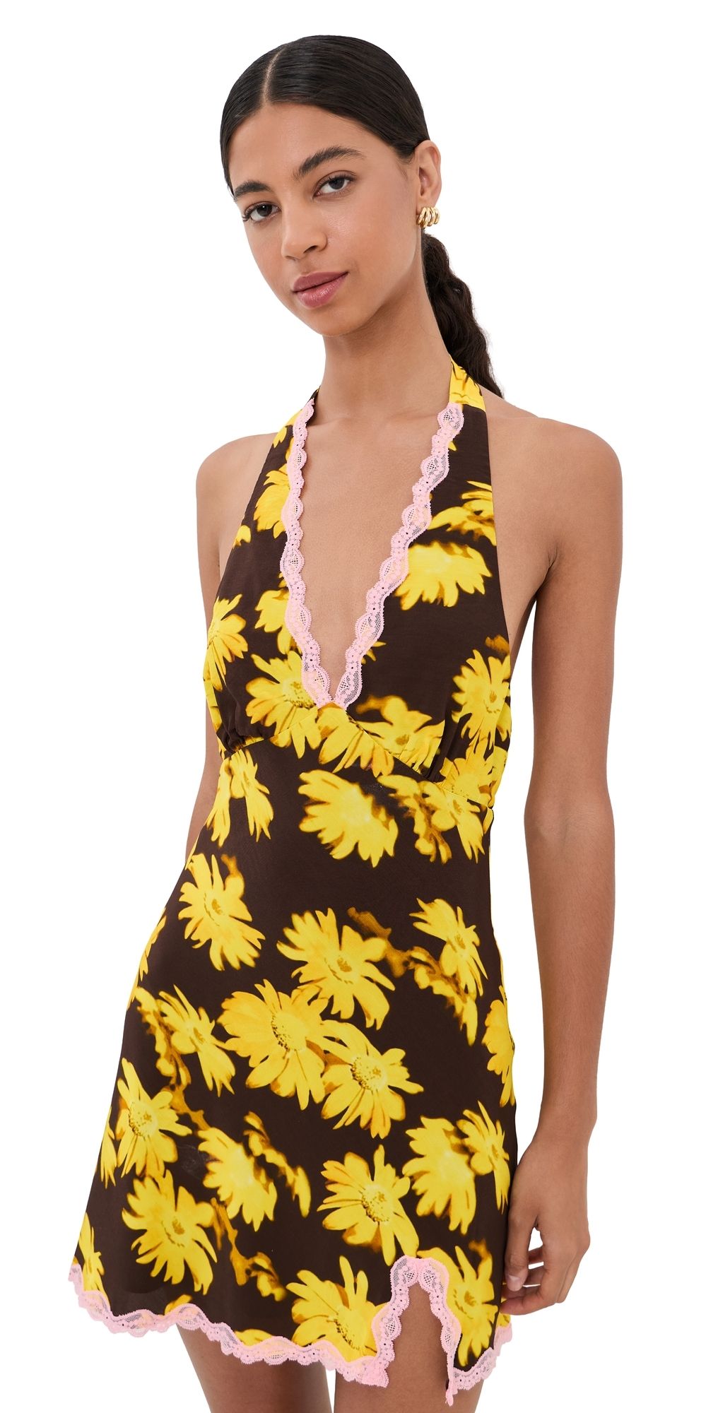 STAUD Lucca Mini Dress Golden Daisy L