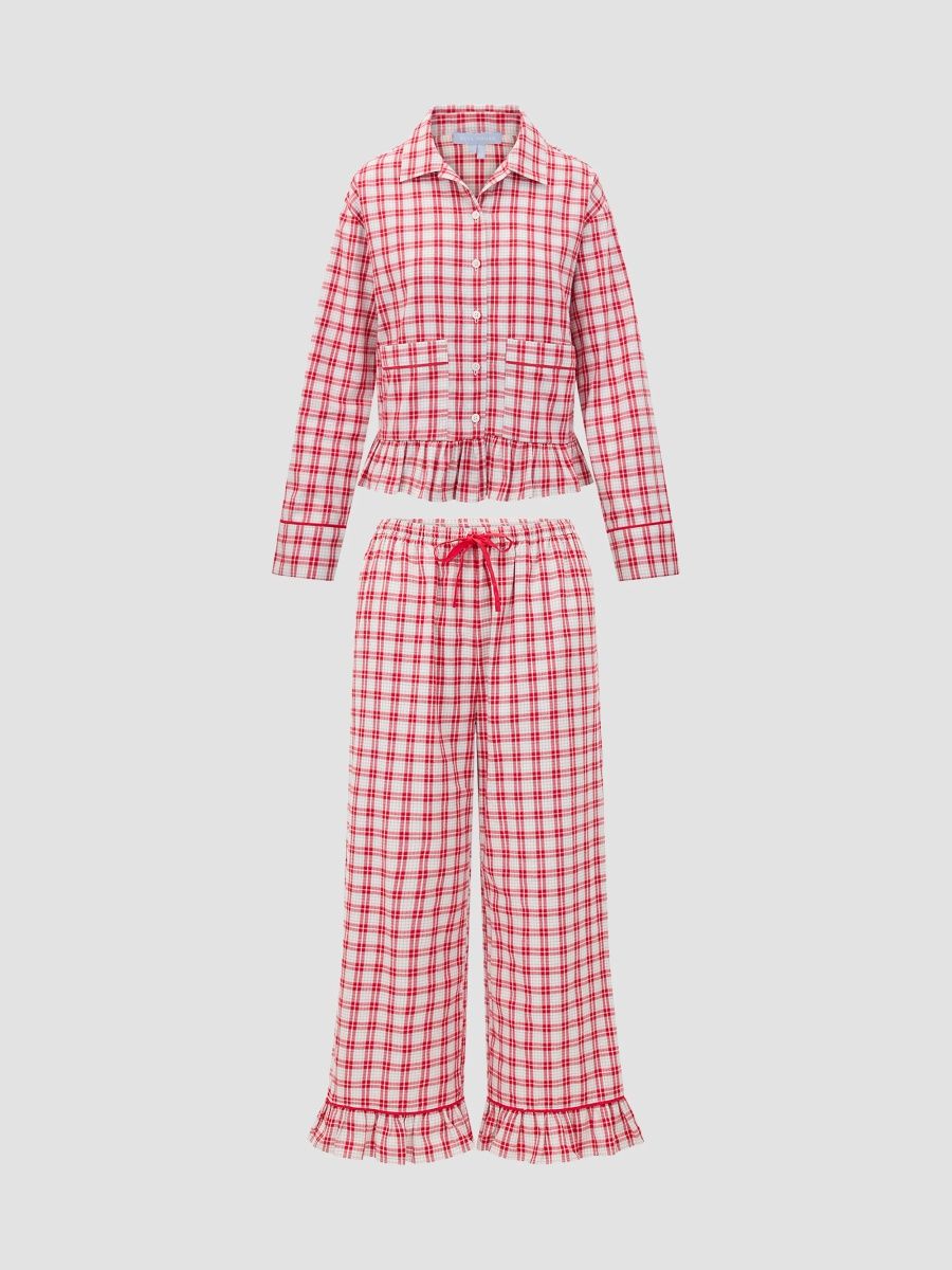 Hill House Home Women's The Marnie Pajama Set - Peppermint Tartan - Size XXL