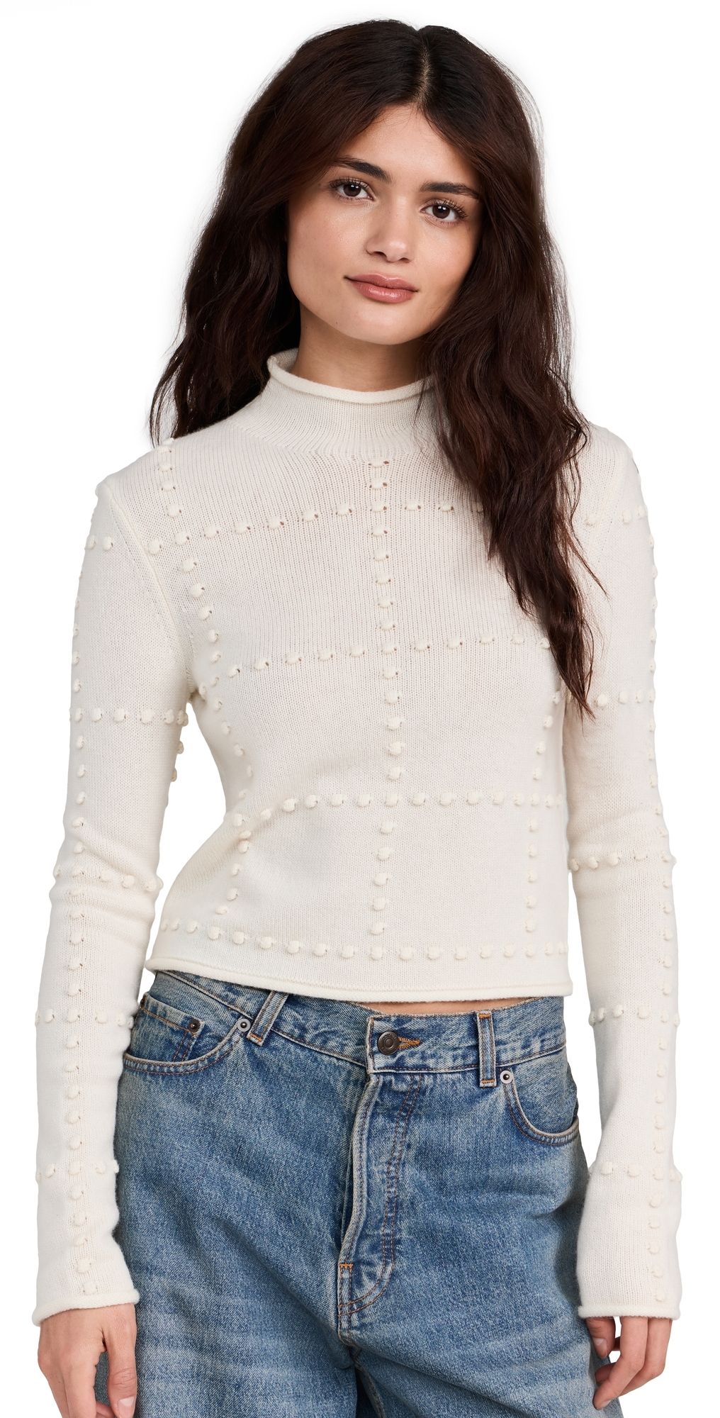 Guest in Residence Popcorn Top In Cashmere Blend Cream L