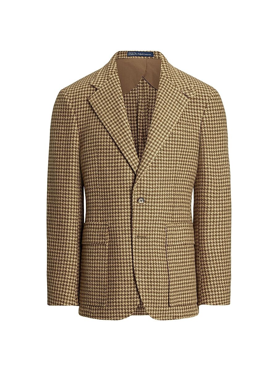 Men's The RL67 Houndstooth Jacket - Tan Soft Brown - Size 42