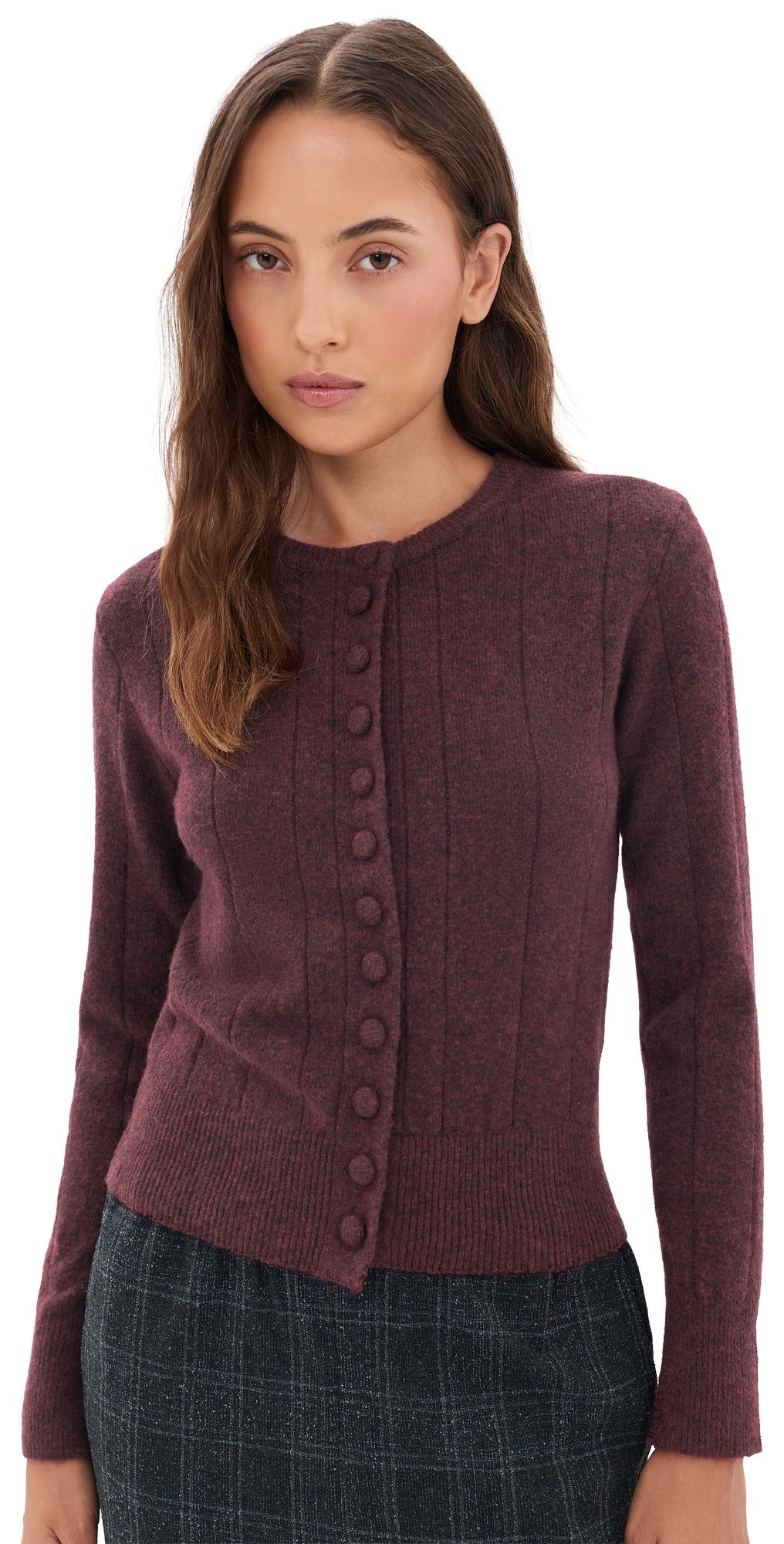 WAYF Cassie Cardigan Merlot XS