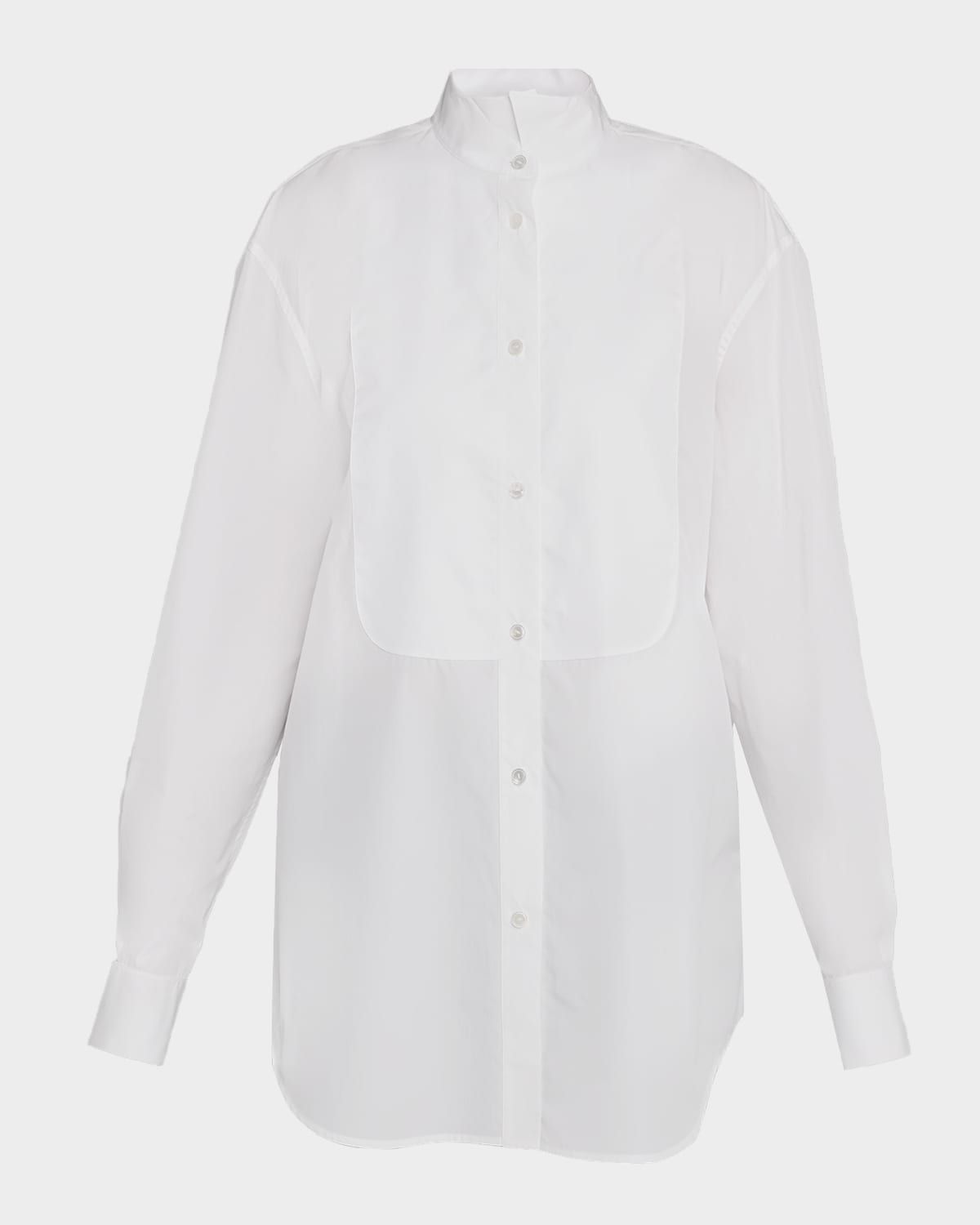 Erelisse Bib Cotton Poplin Tuxedo Shirt