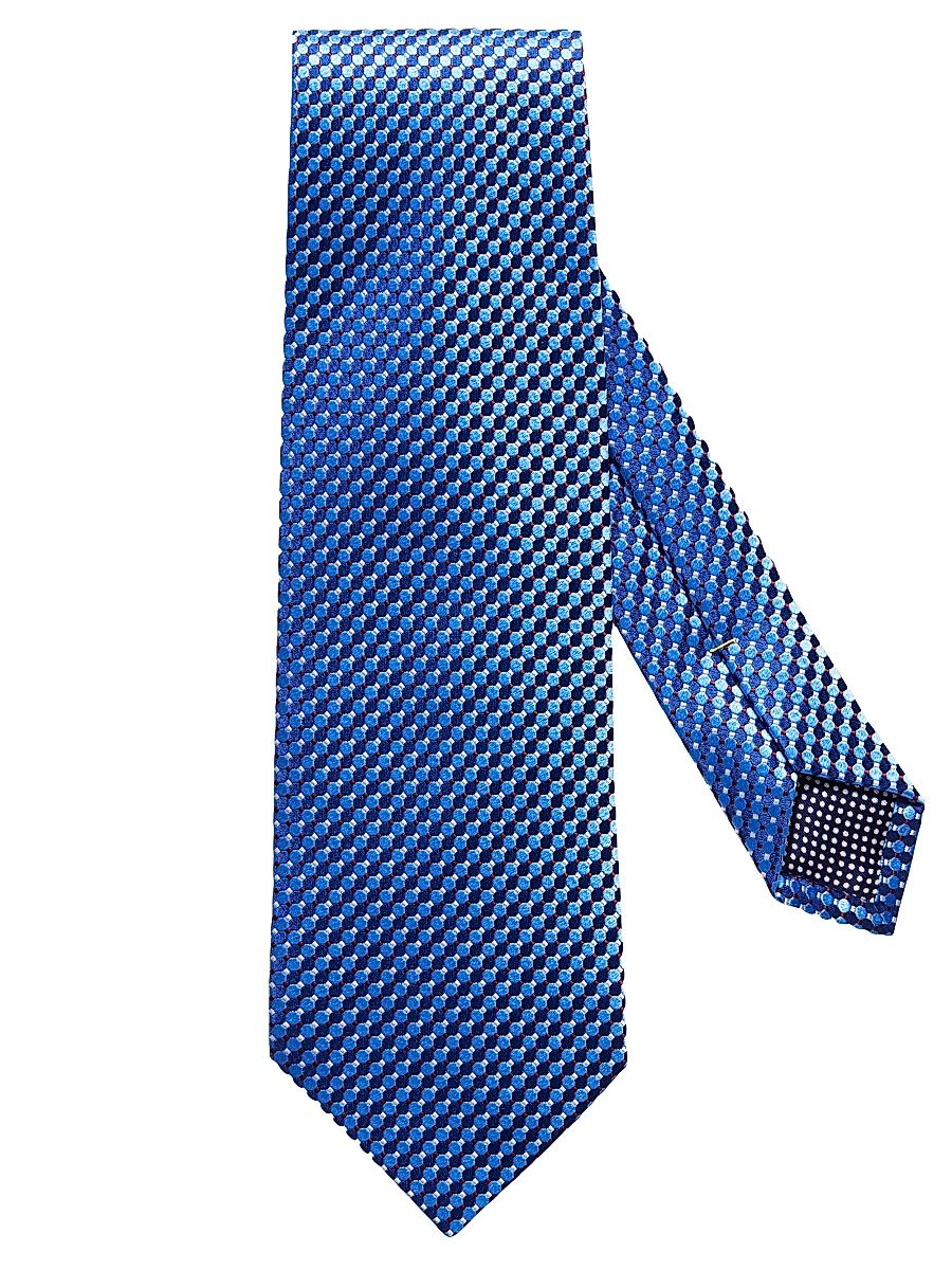 Men's Micro Circle Silk Tie - Blue