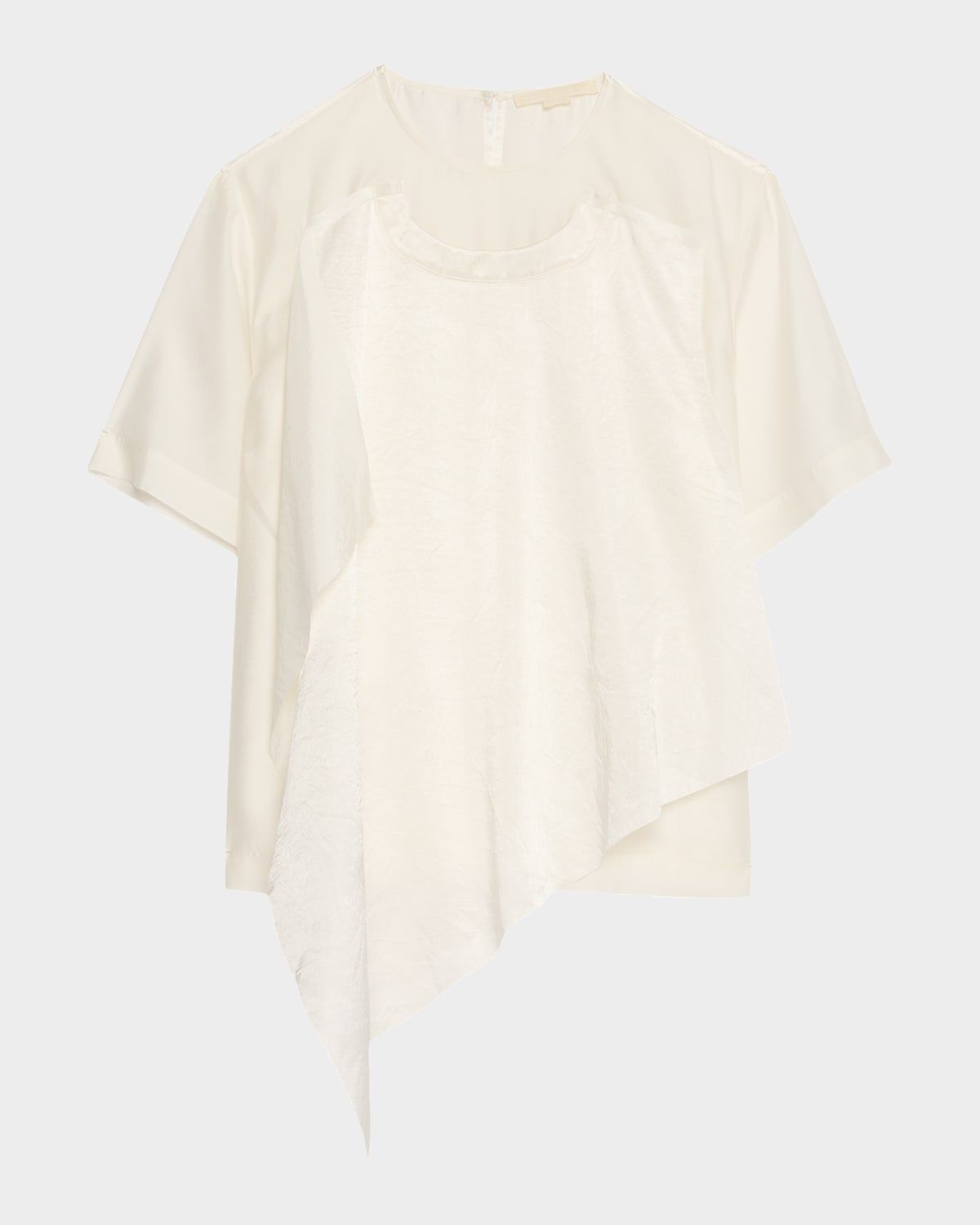 Shantung And Crinkled Satin T-Shirt