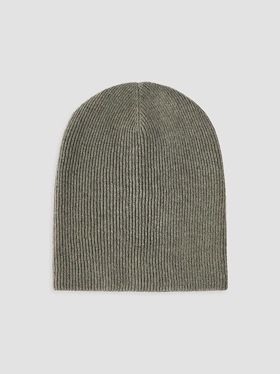 Women's Cashmere English Rib Knit Beanie - Origano - Size XL