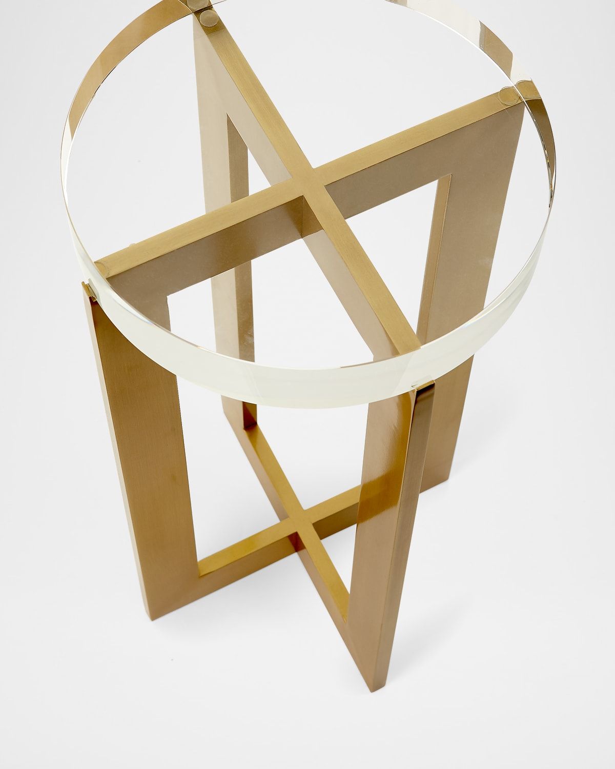 Brass Crystal Martini Table