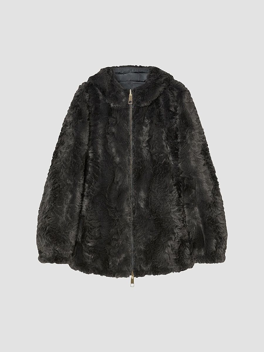 Women's Reversible Heavy Coat - Medium Grey - Size 20