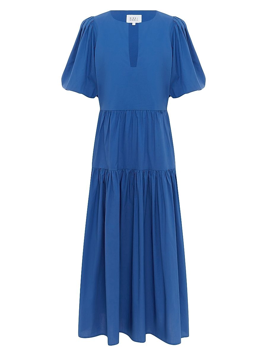 Women's Mira Tiered Midi Dress - Ocean Blue - Size Medium