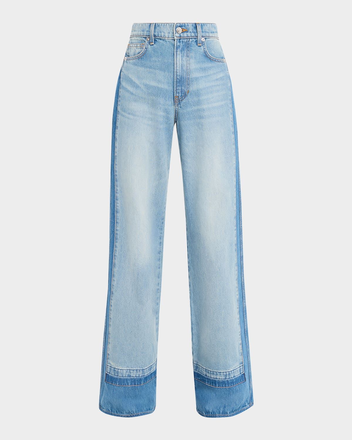 Taylor Color-Block Wide-Leg Jeans