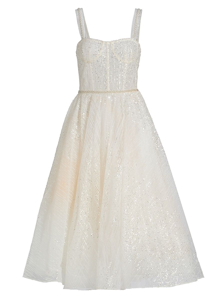 Women's Mademoiselle Bridal Midi-Dress - White - Size XL