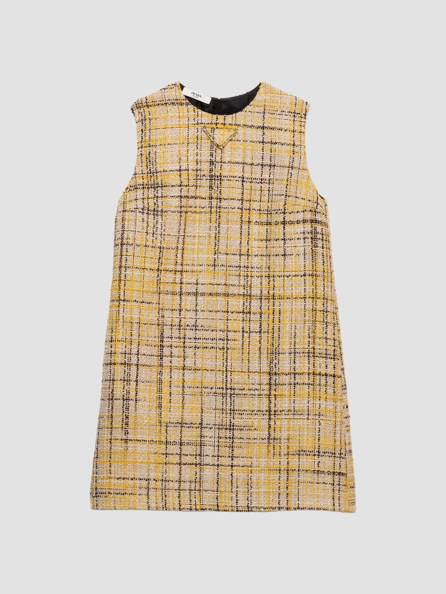 Prada Women's Tweed Mini-Dress - Yellow - Size 4