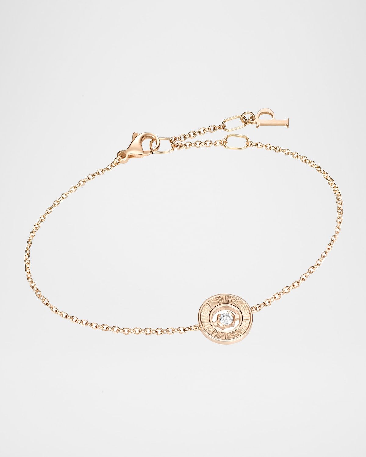 18K Rose Gold Possession Chain Bracelet with 1 Diamond