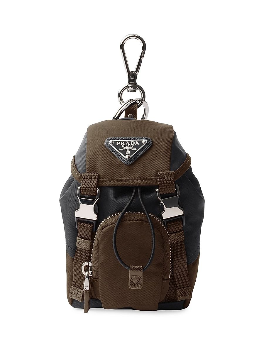 Men's Mini Icon Re-Nylon Keyring Charm - Black