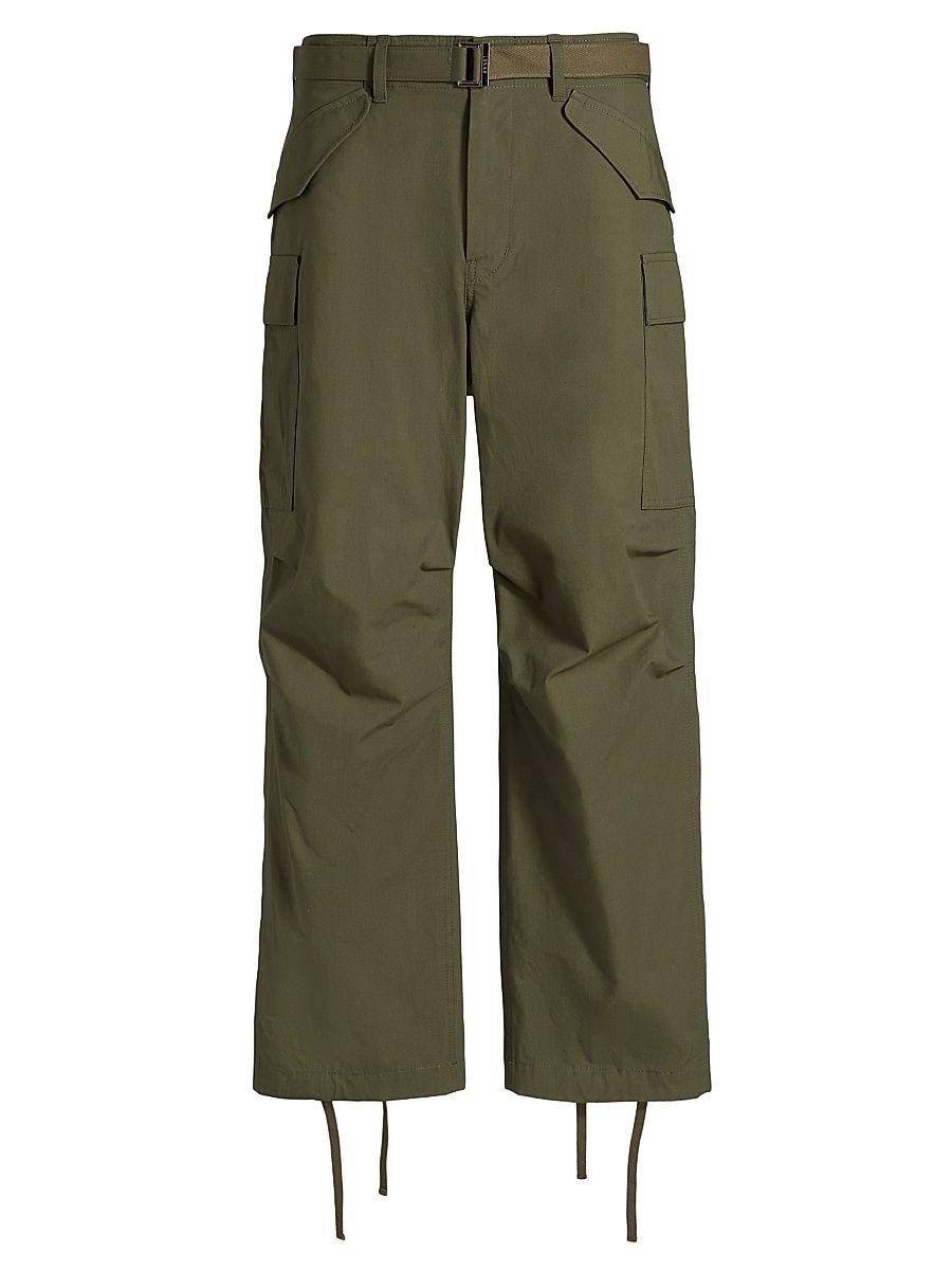 Men's Cotton-Blend Oxford Pants - Khaki - Size Medium