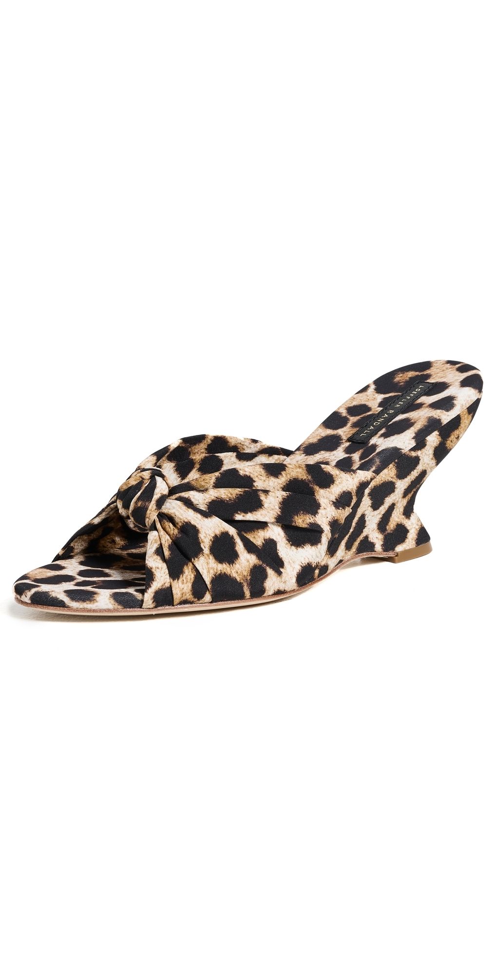 Loeffler Randall Marsy Angled Wedge Sandals Leopard 8.5