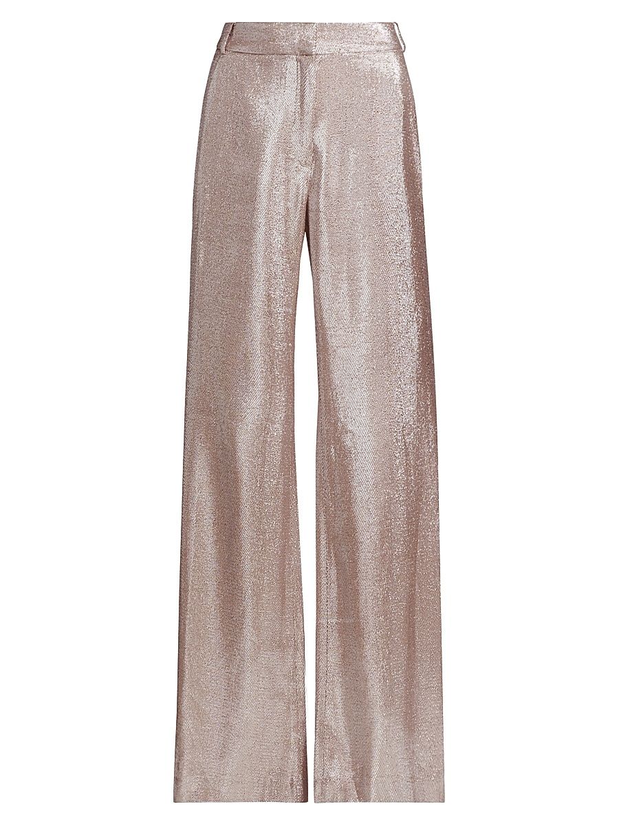 Women's Gaia Metallic Flared Pants - Rose - Size 14