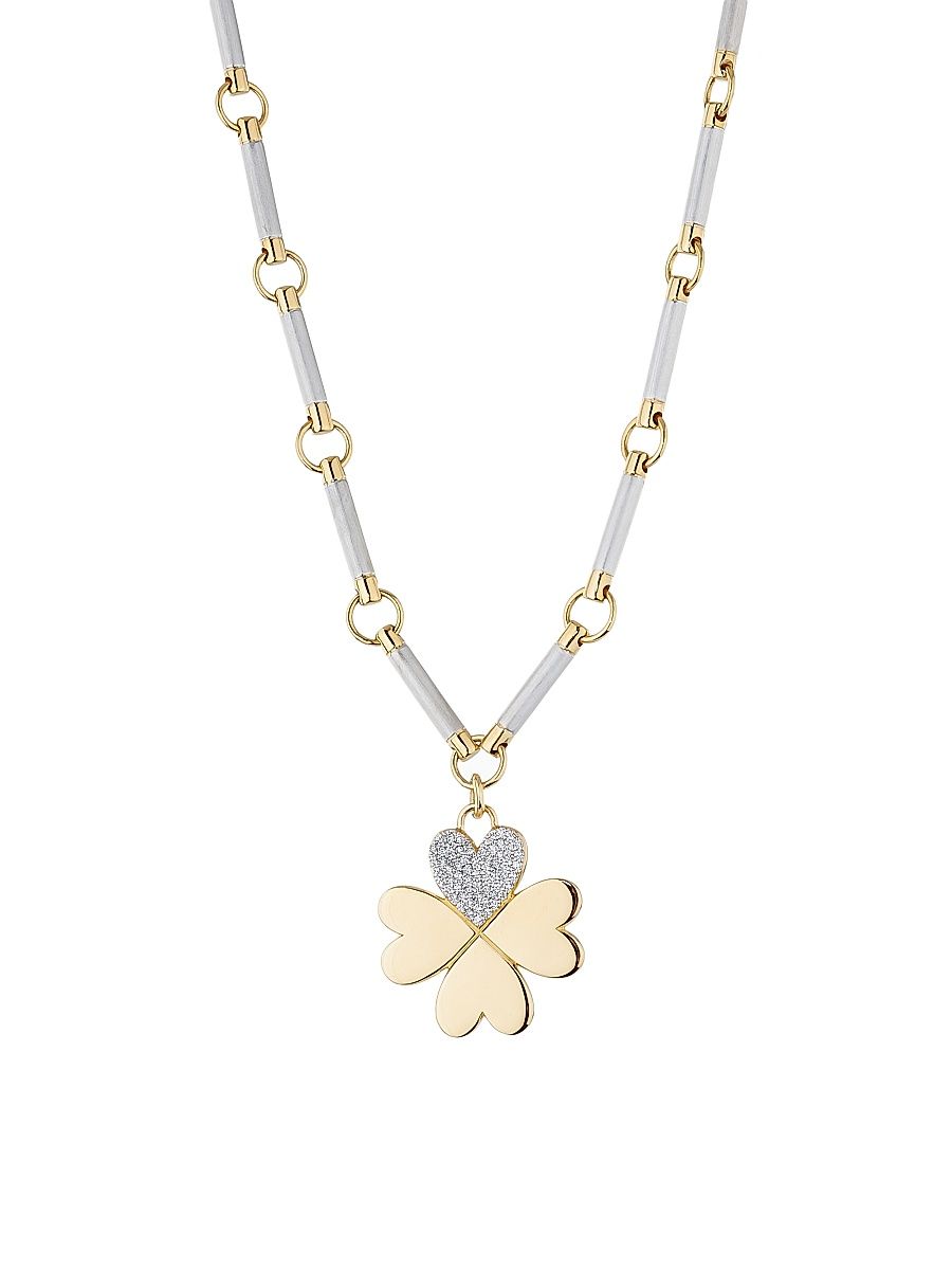 Women's True Love 18K Yellow & White Gold & 0.22 TCW Diamond Pavé Element Chain Necklace - Yellow Gold