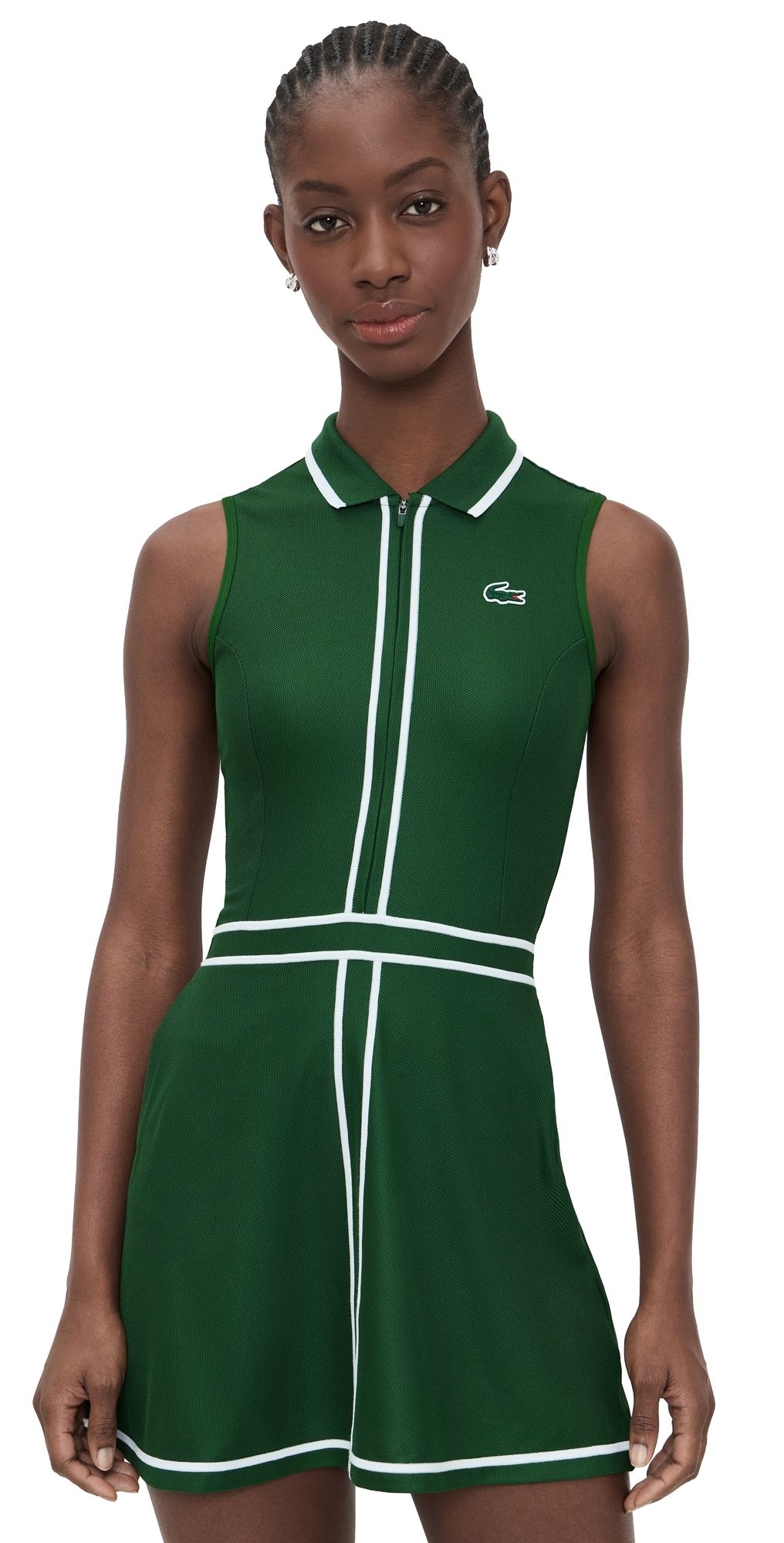 Lacoste Heritage Trim Golf Dress Green & White 12