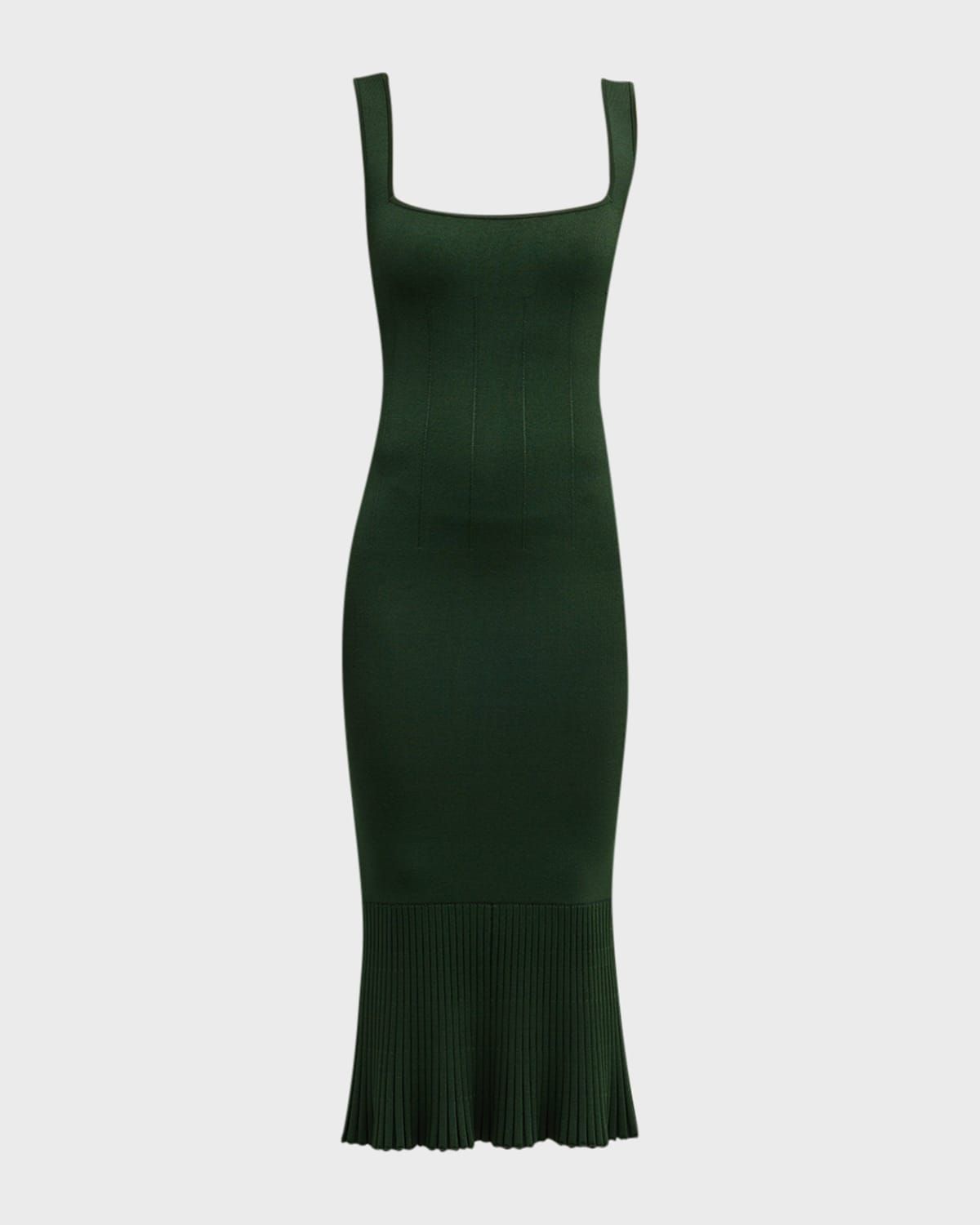 Atalanta Square-Neck Knit Midi Dress