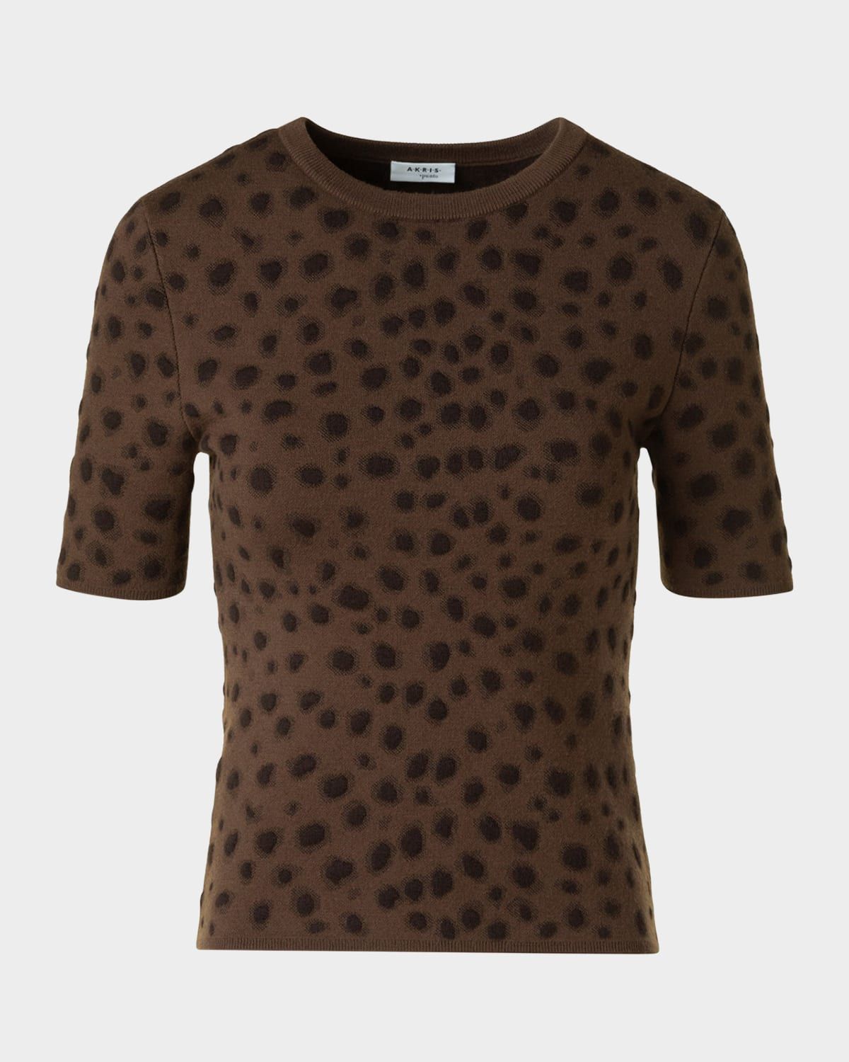 Leopard Jacquard Knit Merino Wool Sweater