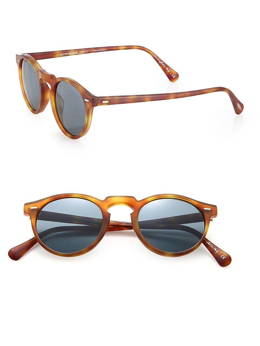 Gregory Peck 47MM Round Sunglasses - Brown Grey
