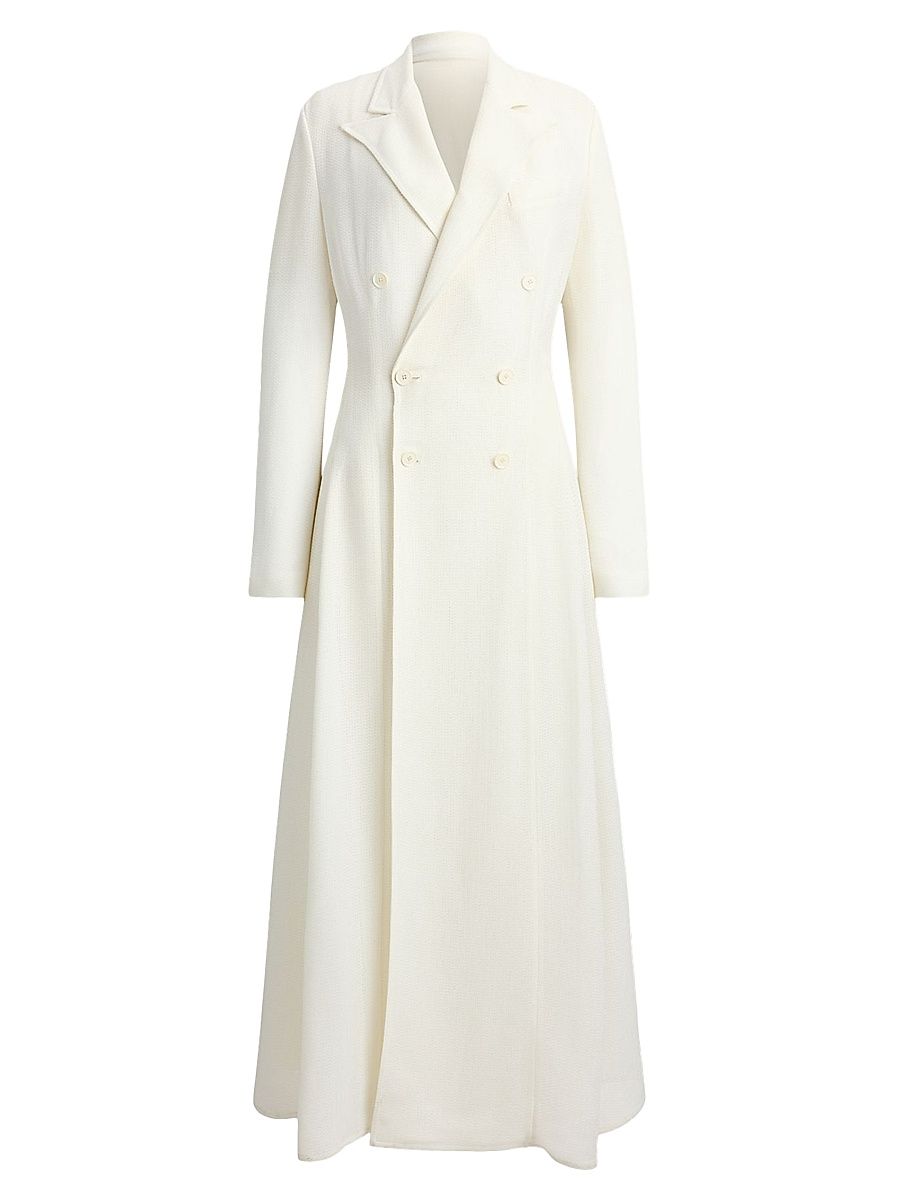 Women's Reema Silk-Blend Giro Inglese Day Dress - Lux Cream - Size 8