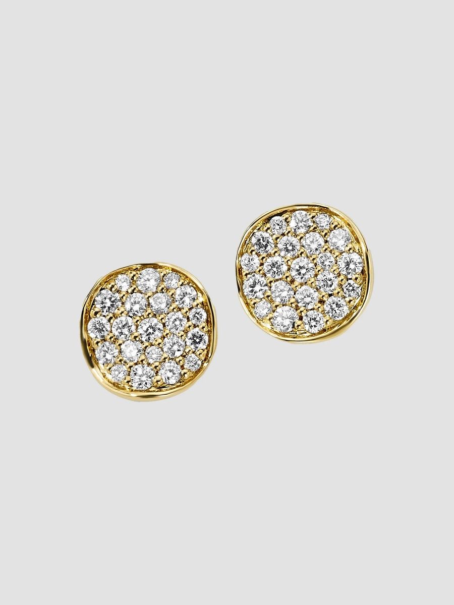 Ippolita Women's Stardust Mini Flower 18K-Green-Gold & Diamond Disc Stud Earrings - Gold