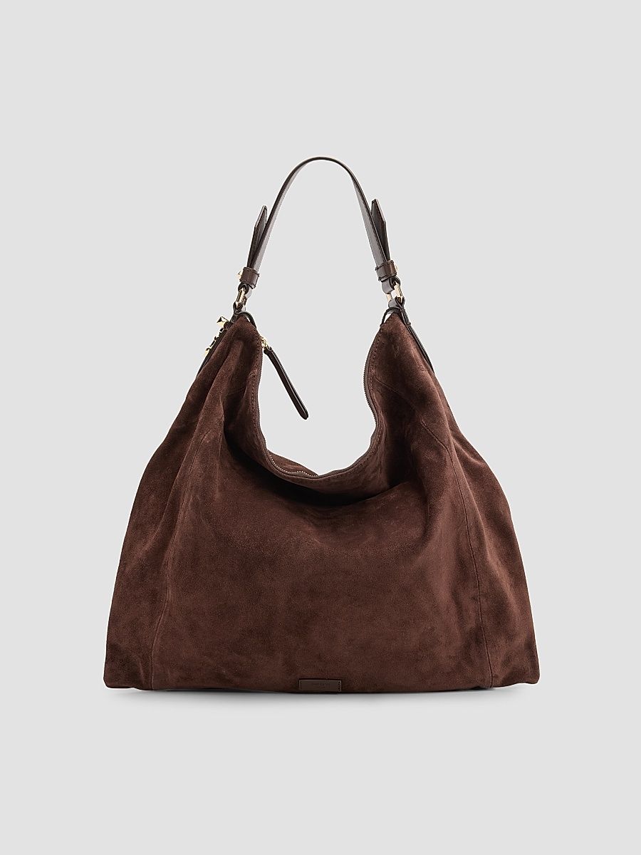 Women's Ana Suede Hobo Bag - Chocolate Light Gold