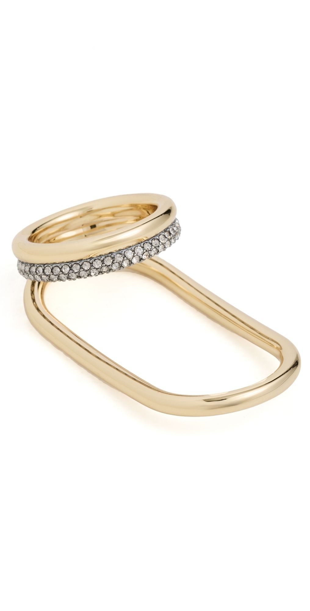 DEMARSON Farah Hand Ring GOLD/GUNMETAL/CRYSTAL One Size