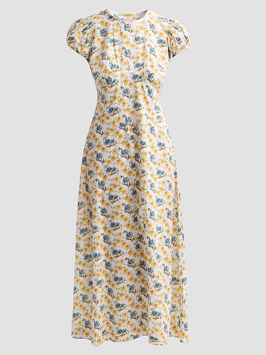 Women's Rhodia Printed Midi Dress - Narcissus Bloom - Size Small