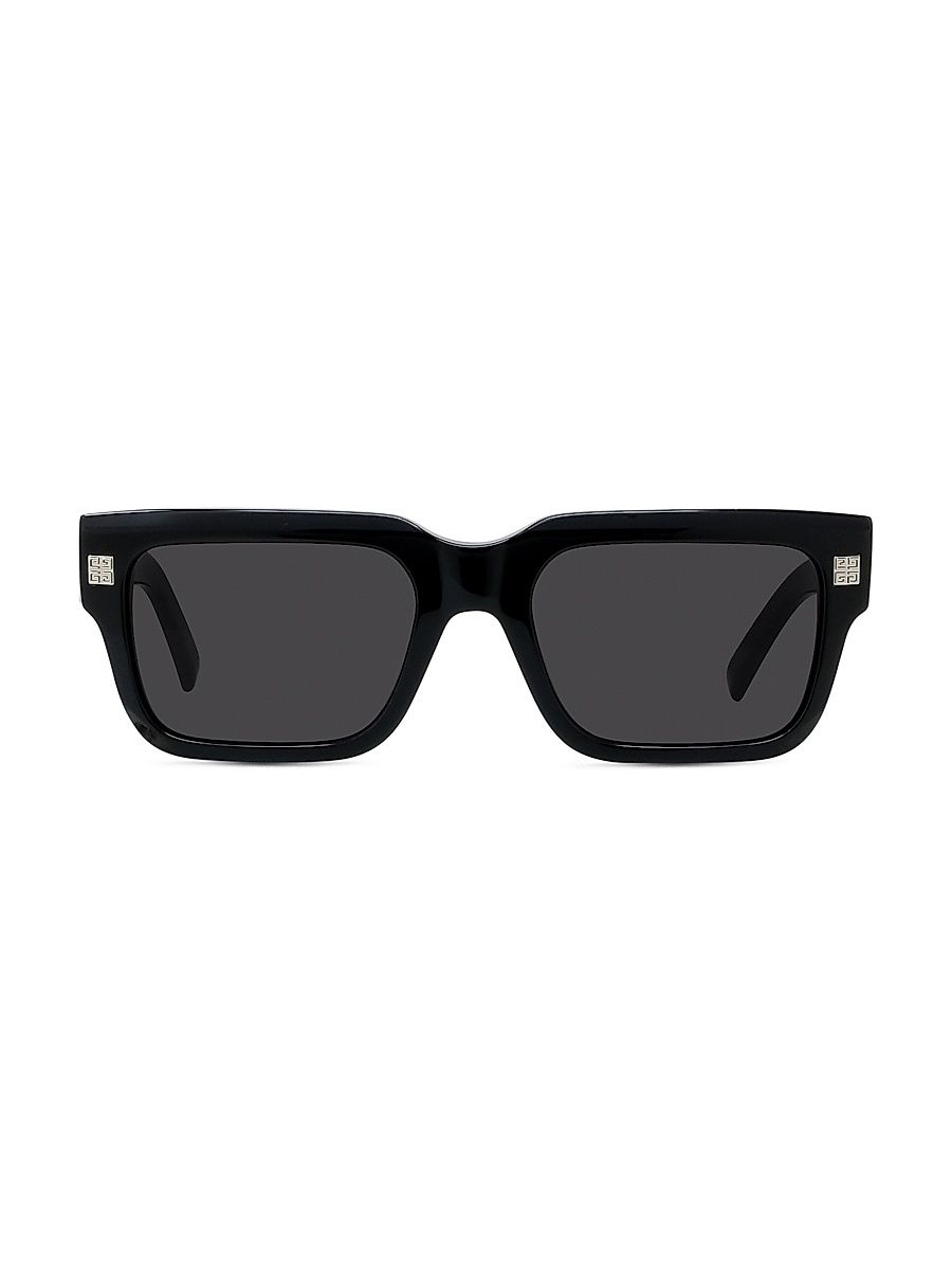 Men's 53MM GV Day Acetate Sunglasses - Shiny Black Smoke