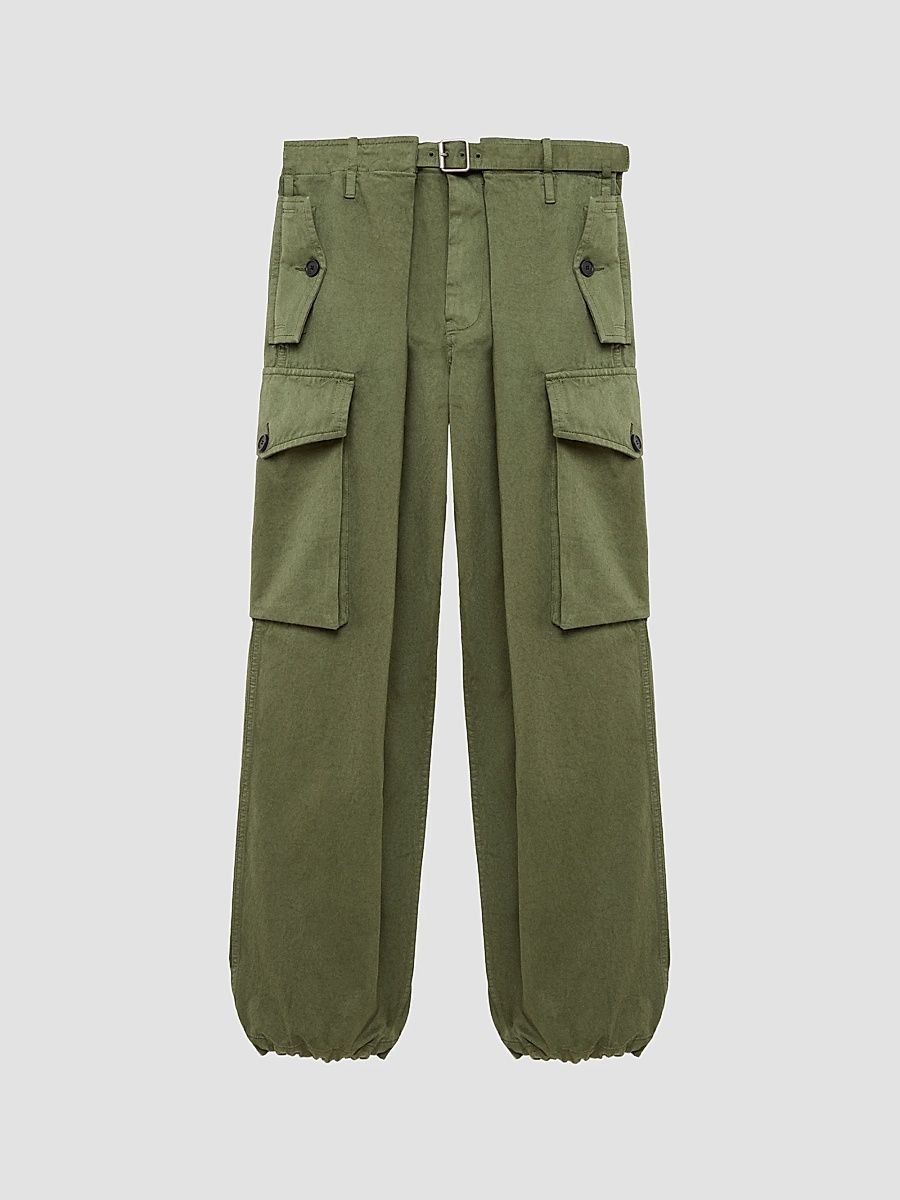 Women's Cotton Cargo Trousers - Khaki Green - Size 00