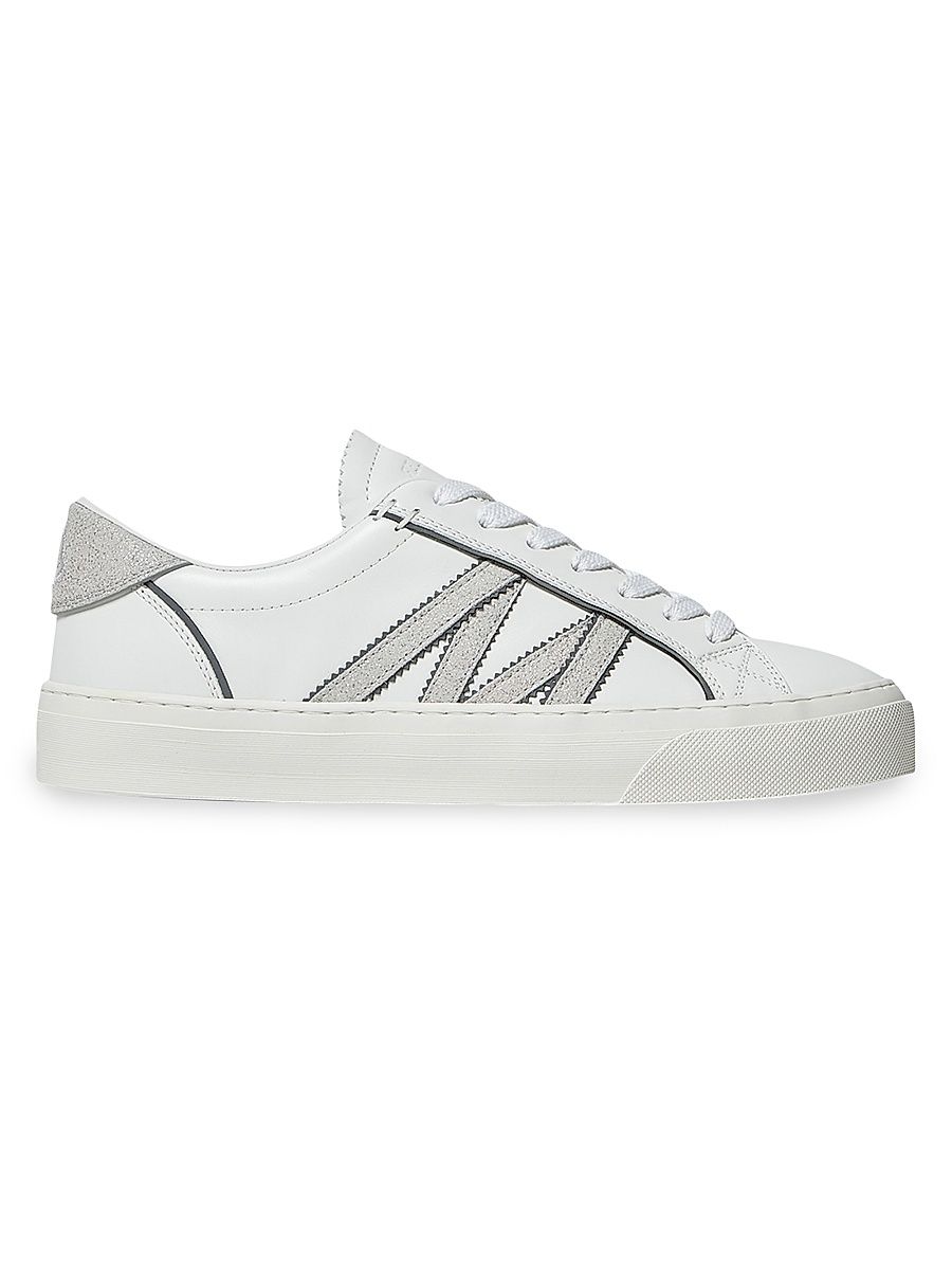 Women's Monaco2 Sneakers in Leather & Glitter - White - Size 11