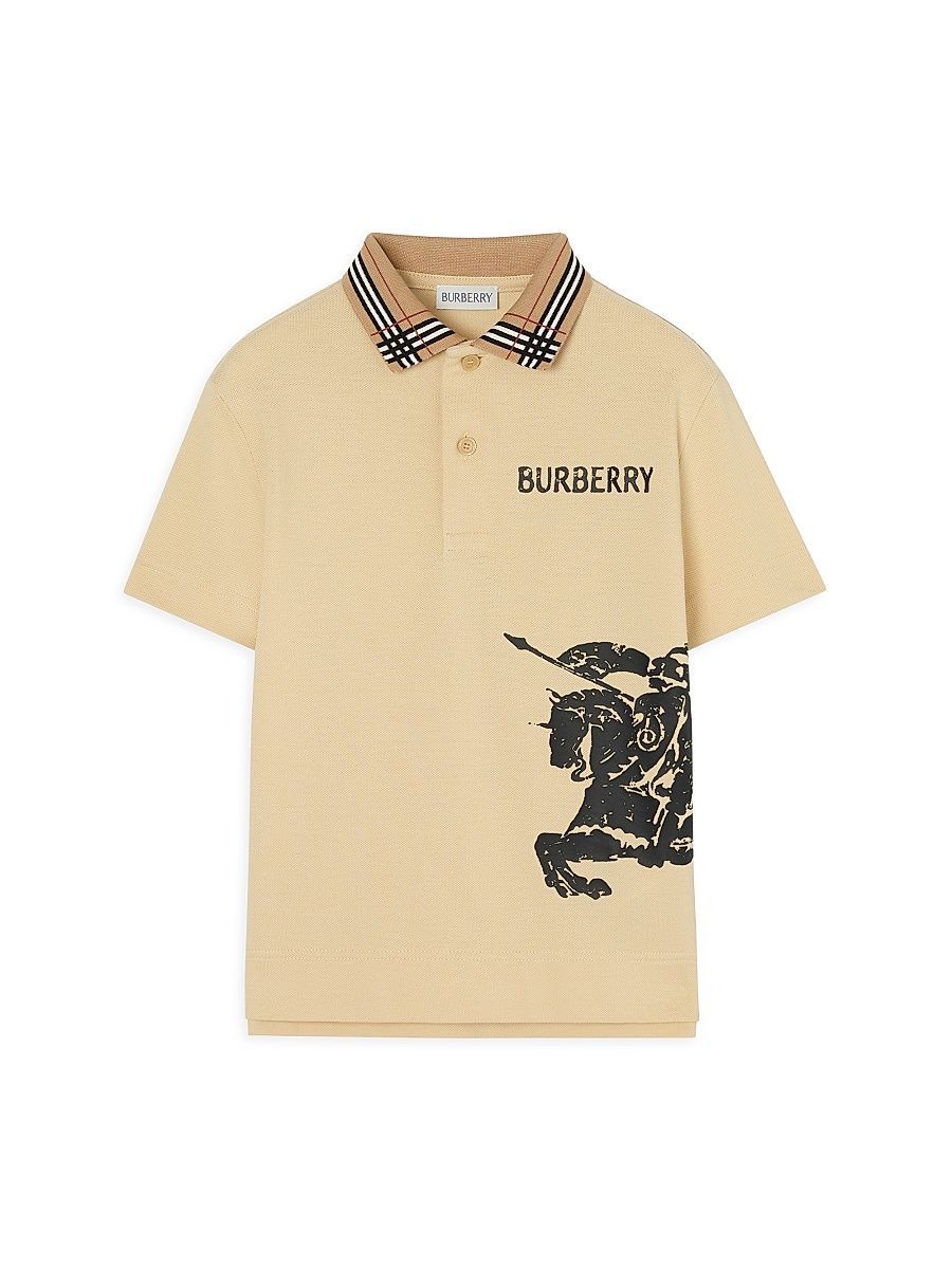 Little Boy's & Boy's Check-Trimmed Polo Shirt - Corn - Size 8