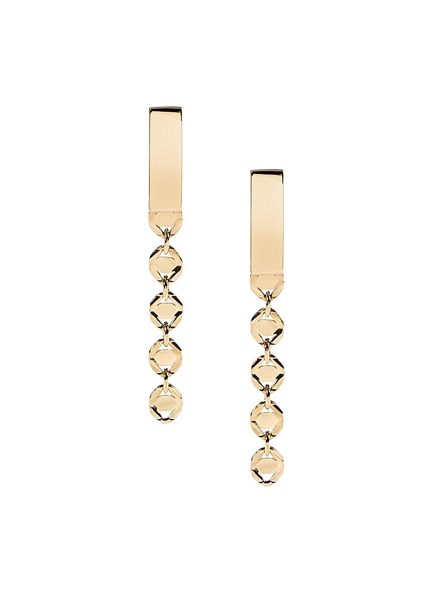 Women's Short 14K Yellow Gold Miami Linear Earrings - Yellow Gold