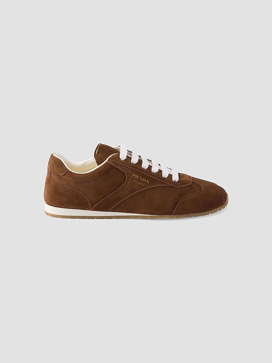 Prada Women's Suede Sneakers - Brown - Size 8.5