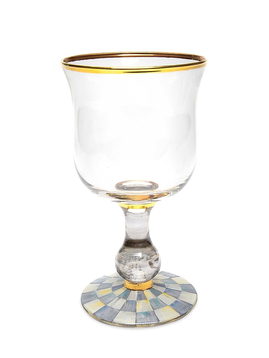 Sterling Check Water Glass - Size 7''