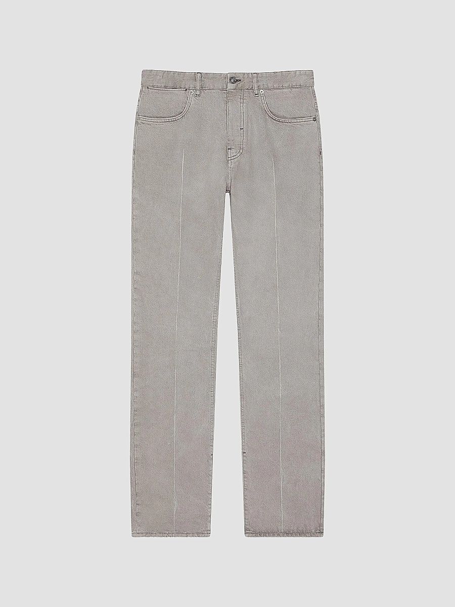 Givenchy Men's Straight Fit Jeans with Folded Effect - Cloud Grey - Size 36