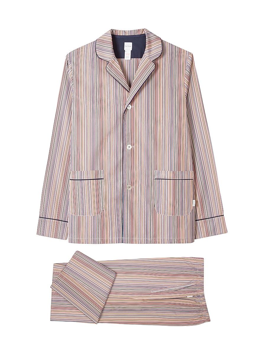Men's Striped Cotton Pajamas - Size Small