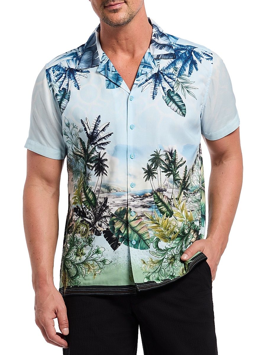 Men's Sahara Printed Camp Shirt - Size XL