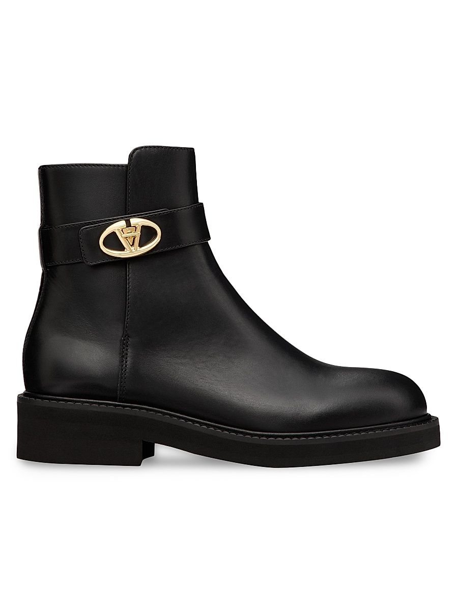 Women's VLogo Locker 40MM Calfskin Ankle Boots - Black - Size 5