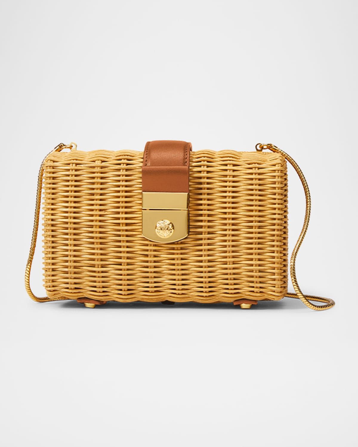 Lock Box Rattan Clutch Bag