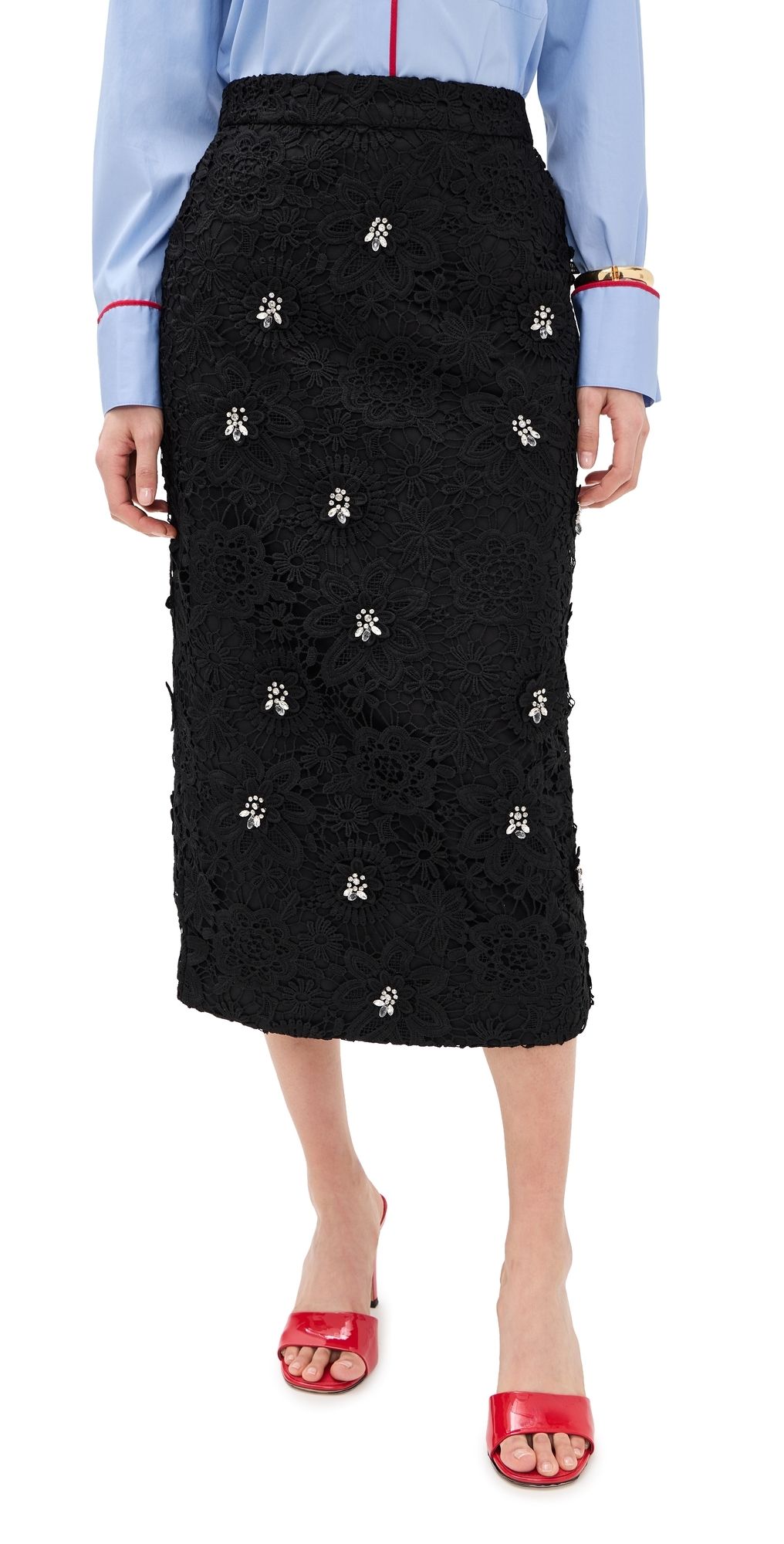 ESSENTIEL ANTWERP Jourget Lace Pencil Skirt Black 36