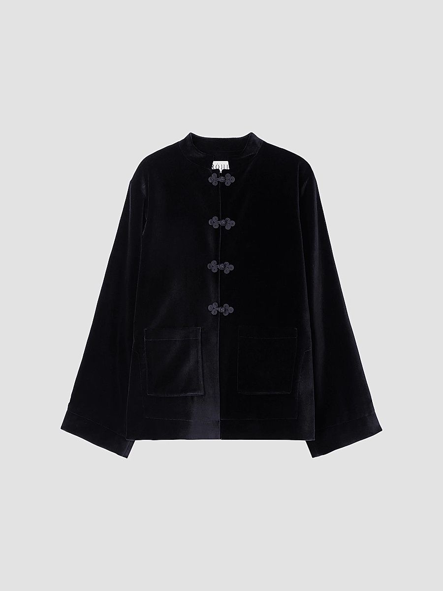 Women's Pankou Knot Velvet Jacket - Black - Size 12
