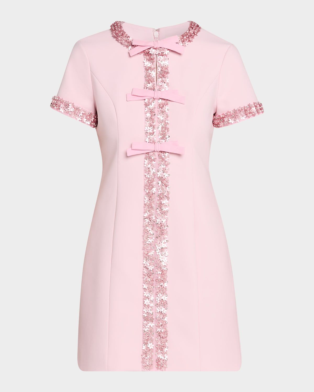 Maelle Embellished Short-Sleeve Mini Dress